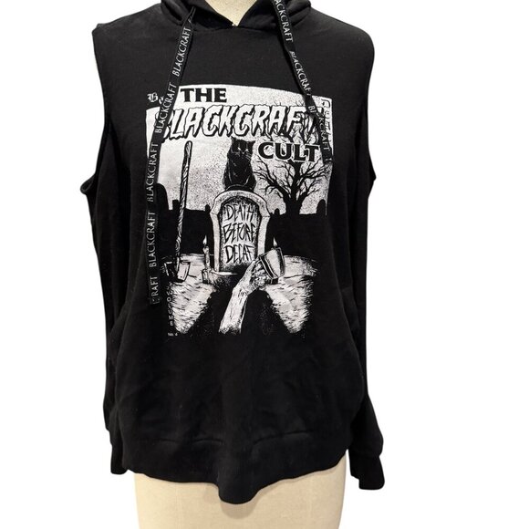 Blackcraft Cult "Death Before Decaf" Cold Shoulder Hoodie – Size Medium - Picture 1 of 7